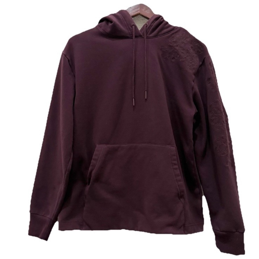 ATHLETA Retroplush Hoodie Sweatshirt in Alya Floral Purple Size M